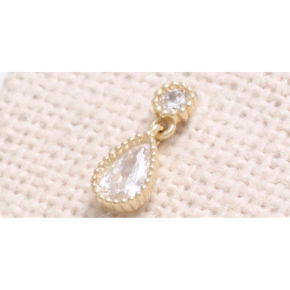 14K Solid rose gold teardrop dangle earring